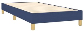 Cama com molas/colchão 90x190 cm tecido azul