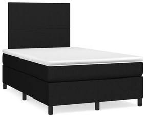 Cama boxspring com colchão 120x190 cm tecido preto