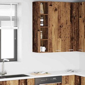 vidaXL Armário suspenso Riga Madeira antiga 20 x 29,5 x 100 cm