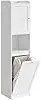 Armário alto para banheiro VASAGLE com cesto de roupa suja, unidade de armazenamento, cesto de roupa suja removível com alças, compartimento com porta, torre de banheiro, 40 x 40 x 170 cm, branco nuvem BBC761W01