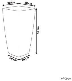 Vaso para plantas em pedra branca 30 x 30 x 57 cm MODI Beliani