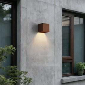 Candeeiro de Parede Exterior Castanho Ferrugem Incl. LED IP65 Solar - Charlene