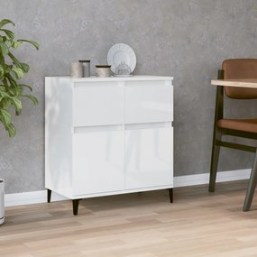 vidaXL Aparador 60x35x70 cm derivados de madeira branco brilhante
