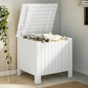 vidaXL Caixa de arrumação c/ tampa RANA 60x49x54cm pinho maciço branco