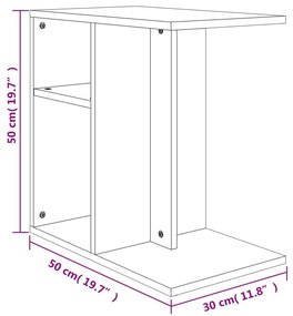 Mesa de apoio 50x30x50 cm contraplacado cor carvalho sonoma