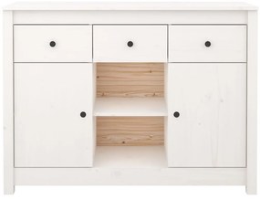 Aparador 100x35x74,5 cm madeira de pinho maciça branco