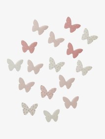 Lote de 14 decorações com borboletas, para quarto de menina rosa claro estampado