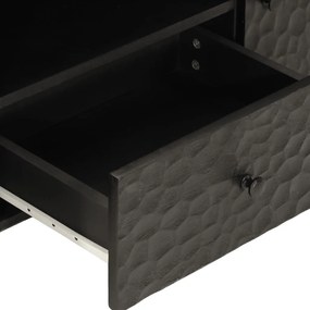 Móvel de TV 105x33x46 cm madeira de mangueira maciça preto