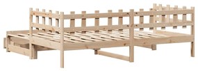 Sofá-cama com gavetão e gavetas sem colchão 80x200 cm