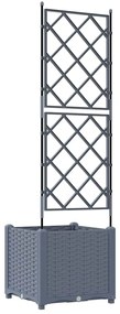 Plantadeira com Treliça Cinza Claro 40x40x143 cm