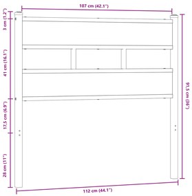 Cabeceira de cama 107cm derivados madeira/aço carvalho castanho