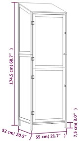 Abrigo de jardim55x52x174,5cm madeira de abeto maciça antracite