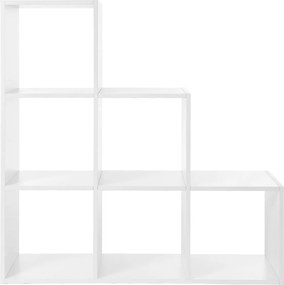 Estante escada 6 compartimentos abertos 97,5 x 97,5 x 29 cm Branco