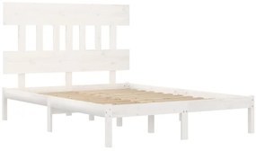 Estrutura de cama 160x200 cm madeira maciça branco
