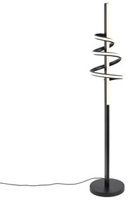 Candeeiro de pé de design preto com LED regulável e interruptor de 3 níveis - Rolla