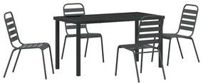 Conjunto de Jantar de Jardim com 5 Peças , Cinza Escuro, Aço