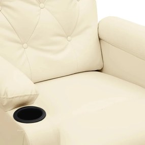 Poltrona reclinável couro artificial cor creme