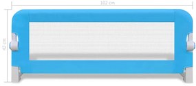 Barra de segurança para cama de criança 2 pcs 102x42 cm azul