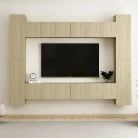 Móvel de TV de Parede Katarina de 10 Módulos S - Carvalho - Design Mod