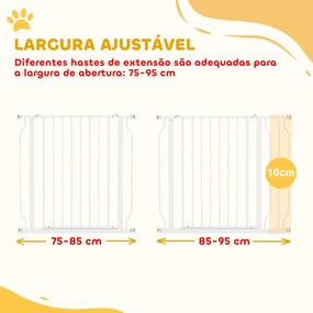 PawHut Barreira de Segurança para Cães Extensível para Escadas e Porta