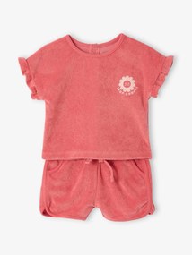 Conjunto em turco, t-shirt + calções, para bebé morango