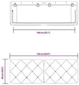 Almofadão de cabeceira 140 cm veludo rosa
