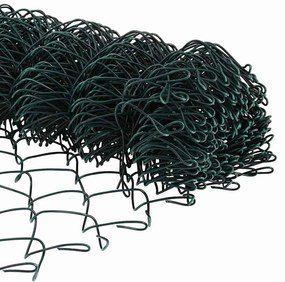 Conjunto de Postes de Cerca Verde 0.4 x 10 m Aço Galvanizado