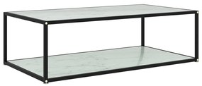 vidaXL Mesa de centro 120x60x35 cm vidro temperado branco