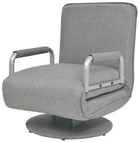 Poltrona/Cama Giratória em Tecido - Cinzento-Claro - Design Moderno