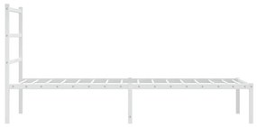 Estrutura de cama com cabeceira 90x190 cm metal branco