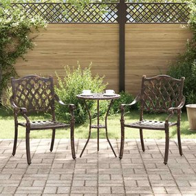 vidaXL Cadeira de Jardim 2 pcs Bronze 56 x 55 x 92.5cm Alumínio