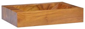 vidaXL Lavatório em madeira de teca maciça 50x35x10 cm