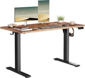 Secretária elétrica, função de memória com 4 alturas, 120 x 60 x (72-120) cm castanha