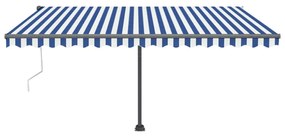 Toldo automático independente 400x350 cm azul e branco