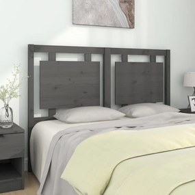 vidaXL Cabeceira de cama 140,5x4x100 cm pinho maciço cinzento