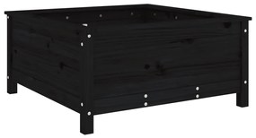 Vaso/floreira de jardim 82,5x82,5x39 cm pinho maciço preto