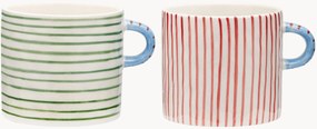Canecas XL pintadas à mão Stripe Affair, conjunto de 2