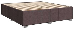 Cama com molas/colchão 200x200 cm tecido castanho-escuro