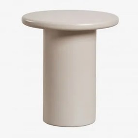 Mesa Auxiliar Redonda Ø45 Cm Em Mdf Rodeo Tapioca Bege - Sklum