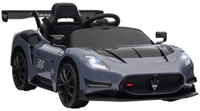 AIYAPLAY Carro Elétrico para Crianças Carro Maserati GT2 12V com Controlo Remoto Faróis LED Buzina E Música 115x60x45 cm Cinza