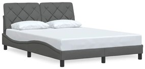 Estrutura de cama sem colchão 120x200 cm tecido cinzento-escuro