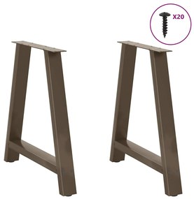 Pés de mesa de jantar em formato A, 2 peças, 70x(72-73) cm, aço