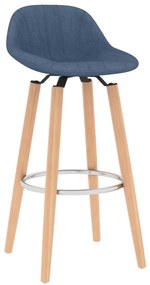 Bancos de bar 2 pcs tecido azul