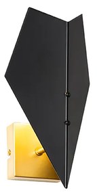 Candeeiro de parede design preto com ouro - Sinem Design
