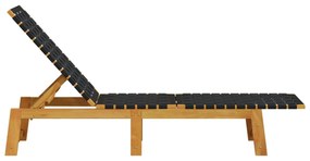 Espreguiçadeiras 2 pcs madeira de acácia maciça/tecido preto