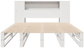 Cama com estante sem colchão 120x200 cm madeira maciça branco