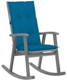 3064228 vidaXL Cadeira de baloiço com almofadões acácia maciça cinzento