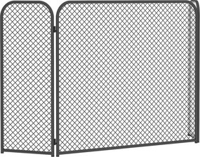 HOMCOM Grade de proteção para lareira dobrável de 3 peças com design geométrico e proteção contra faíscas, metal resistente ao calor, Preto | Aosom Portugal