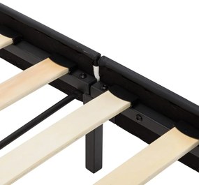 Estrutura de cama 90x200 cm couro artificial preto e branco