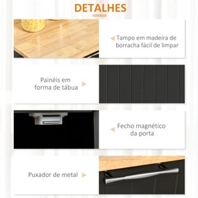 Ilha / Carrinho de Cozinha com Rodas Móvel Auxiliar de Cozinha com 2 G